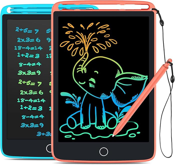 TECJOE 2 Pack LCD Writing Tablet with Fridge Magnets, Doodle Board for Kids Drawing Kitchen Memo,... | Amazon (US)