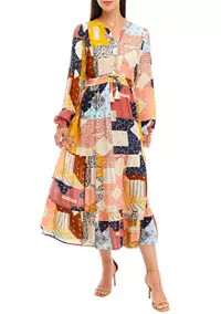 Wonderly Women's Printed Peasant Maxi Dress | Belk