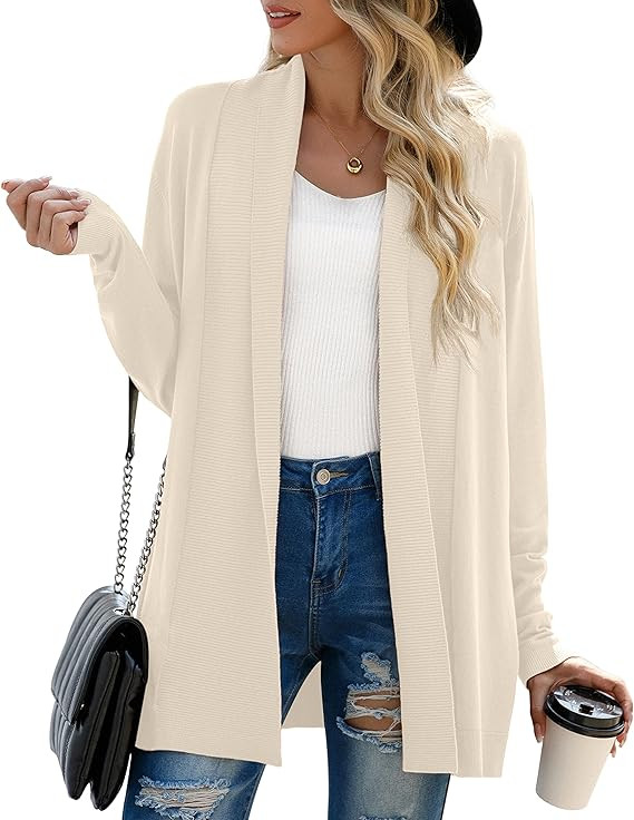 GRECERELLE Women's Long Sleeve Open Front Lightweight Casual Business Dressy Cardigan Sweater Fal... | Amazon (US)
