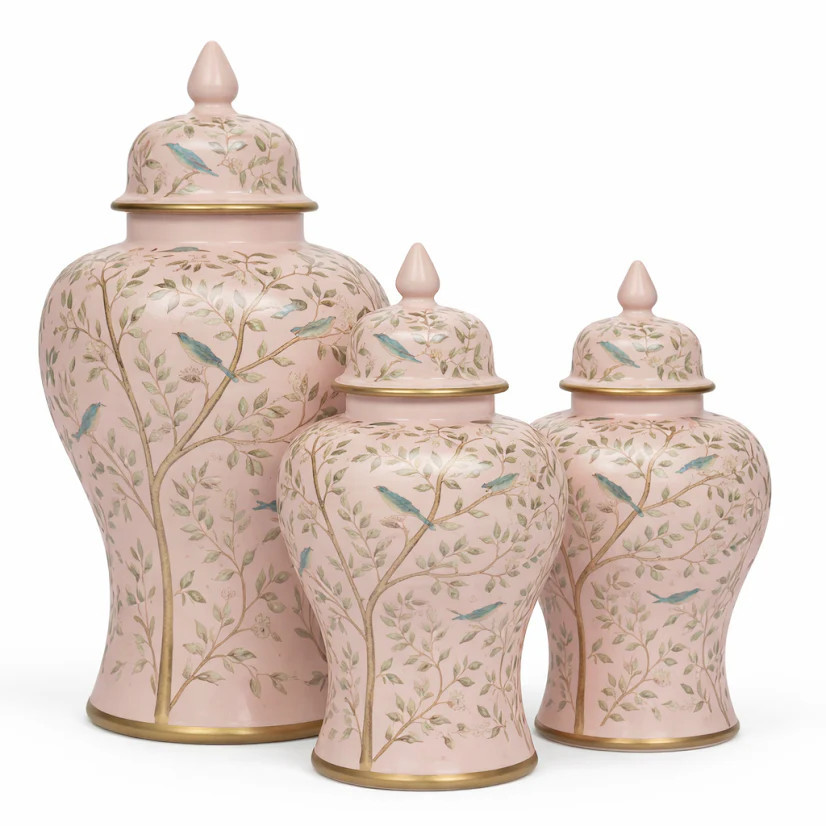 Pink Chinoiserie Jar (3 Sizes) 14" | The Enchanted Home