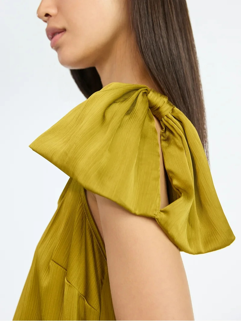 Scoop Women's Satin Bow Mini Dress, Sizes XS-XXL | Walmart (US)