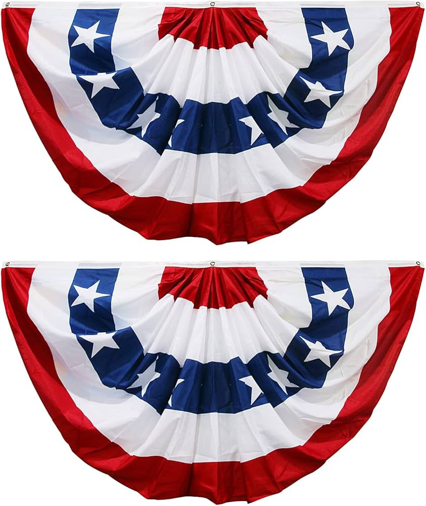 American Flag Bunting for Outside,4th of July Flags Outdoor, USA Pleated Fan Flag 1.5x3 FT,Patrio... | Amazon (US)