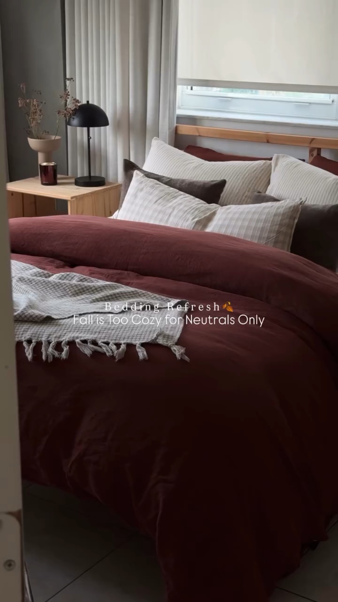 A perfect way to bring color into your space without losing the cozy vibe. 

-Quince bedding discount code:
INFG-25FAMDCOR10
- 🕯️Apotheke discount code: FAMDCOR

🍂European Linen sheet set Pattern:
Natural/White Stripe
🧱European Linen Duvet set: Bordeaux

#linensheets #luxurybedding #falldecor #fallbedding

#LTKHome #LTKSeasonal #LTKStyleTip