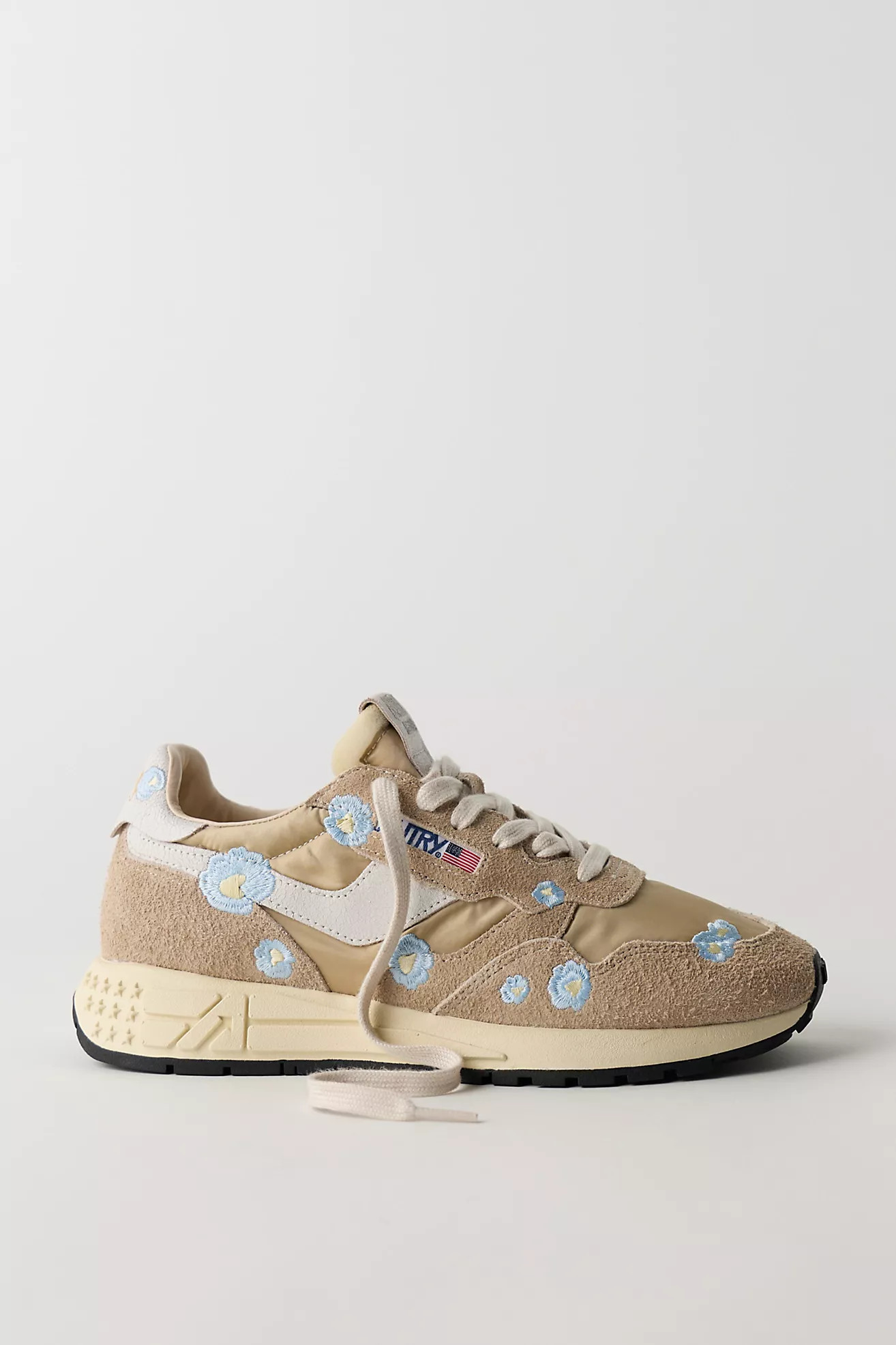 Autry Reelwind Low Embroidered Sneakers | Free People (Global - UK&FR Excluded)