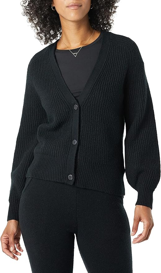 Amazon Essentials Women's Soft Touch Ribbed Blouson Cardigan | Amazon (US)