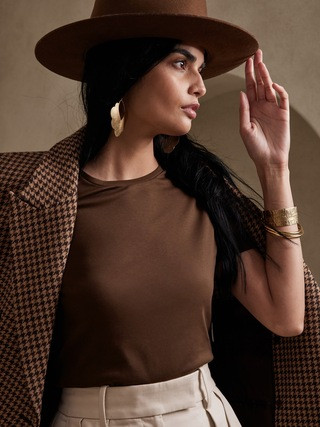 Luxe Touch Crew-Neck T-Shirt | Banana Republic (US)