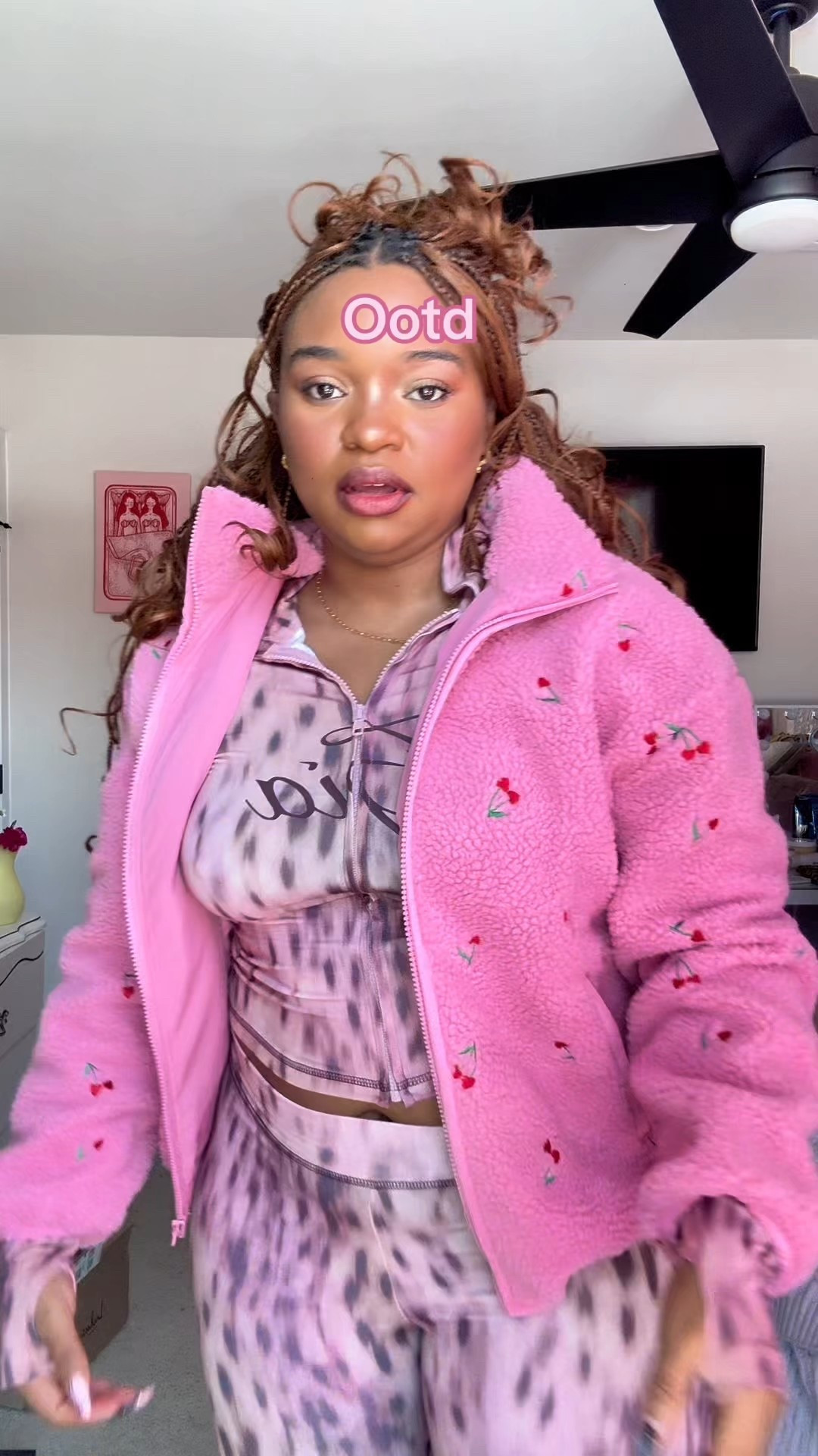 Cutest jacket for spring I’m obsessed, pink jacket, jacket with cherrys, cherry pattern, beach riot 

#LTKootd