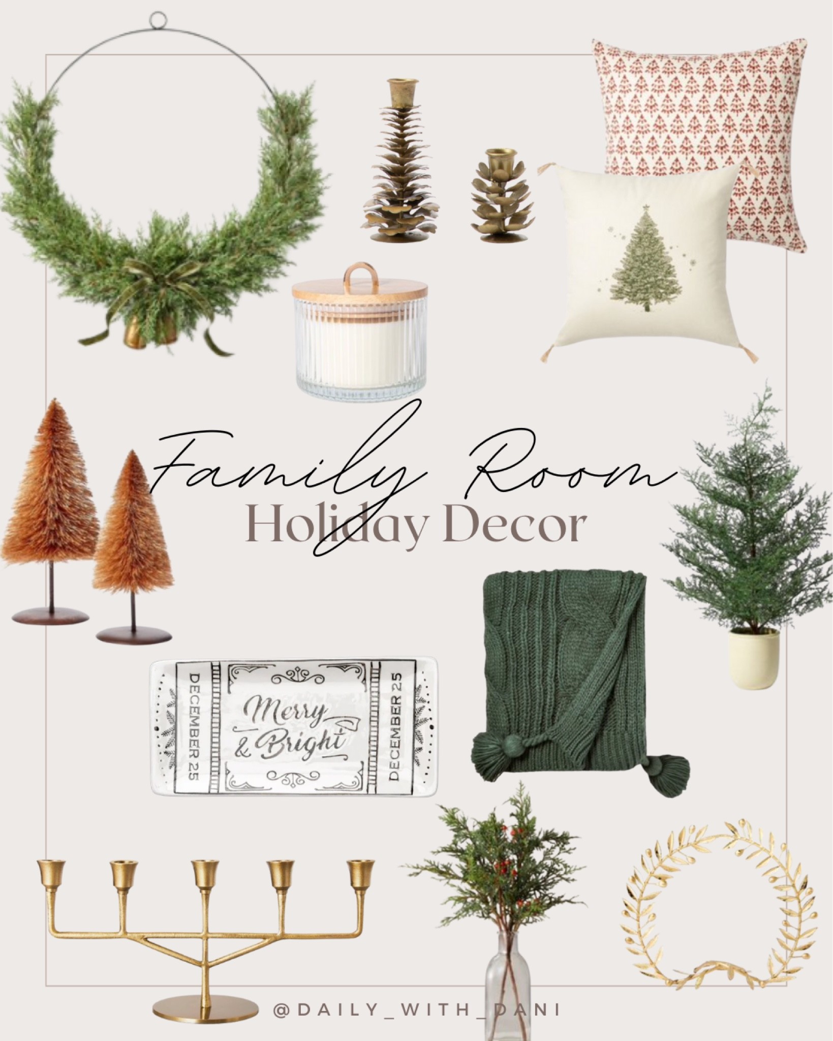 @mcgeeandco holiday decor. Christmas accents. Brass candle sticks. Bottlebrush tree gold leaf menorah throw pillows vintage. Balsam candle cable knit blanket couch pillow wreath cedar faux tree food platter. Merry and bright. @target home magnolia home hearth and hand 

#LTKhome #LTKSeasonal #LTKHoliday
