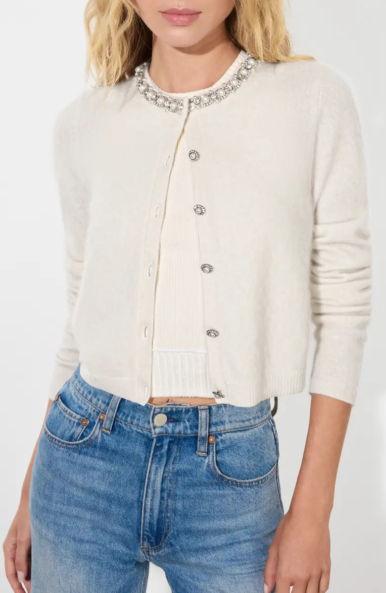 Dollie Embellished Cashmere Blend Cardigan | Nordstrom