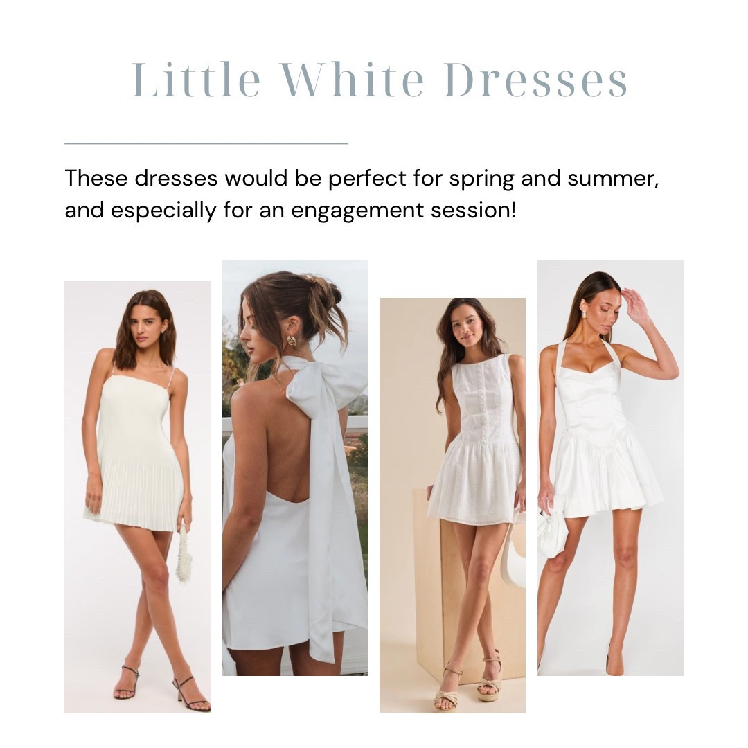 Calling all brides-to-be! ✨ Whether you need a chic little white dress for your engagement photos, bridal shower, rehearsal dinner, or honeymoon, I’ve rounded up some stunning (and timeless) options. Linked all my favorites! 
#BridalStyle #WeddingReady

#LTKWedding #LTKSeasonal