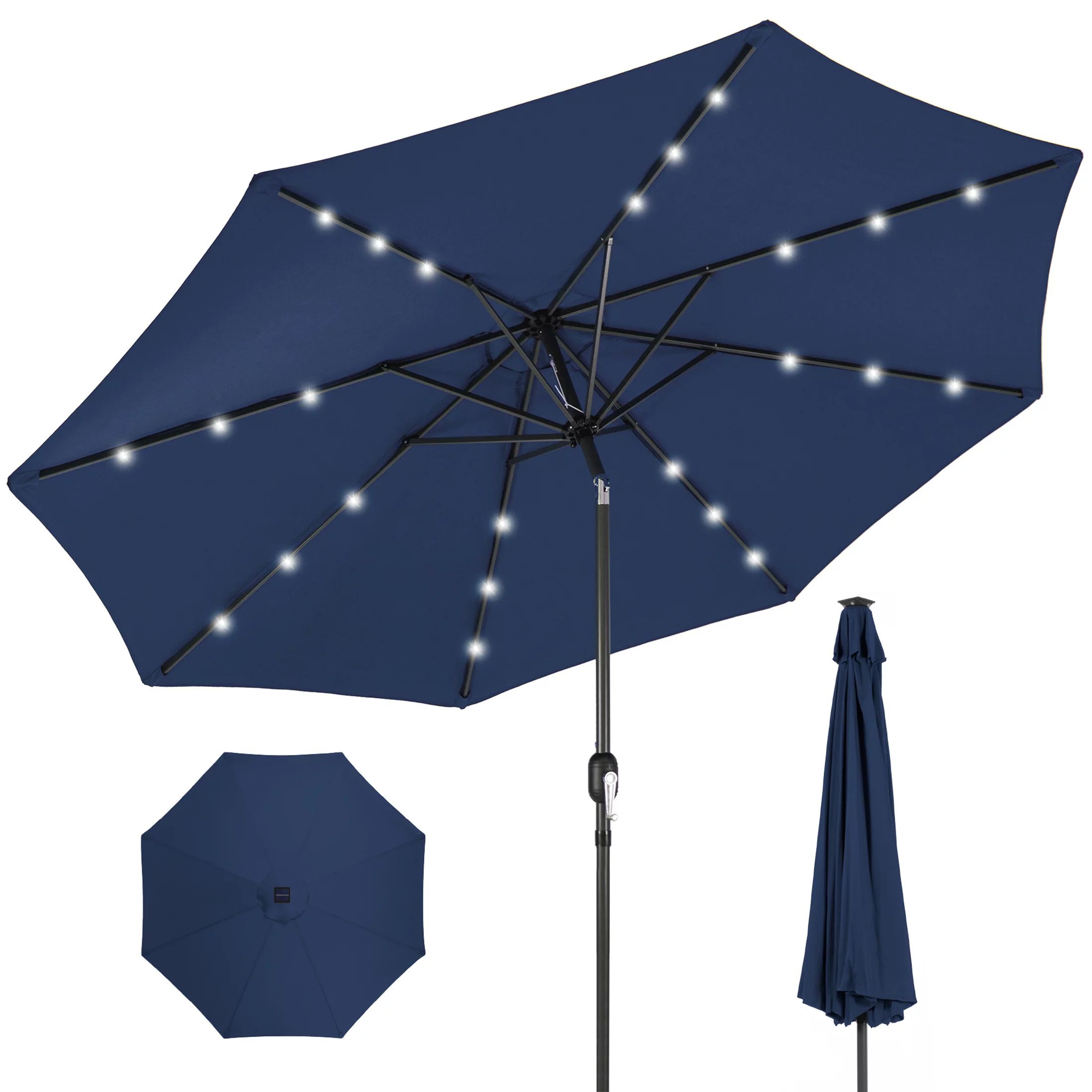 Best Choice Products 10ft Solar LED Lighted Patio Umbrella w/ Tilt Adjustment, UV-Resistant Fabri... | Walmart (US)