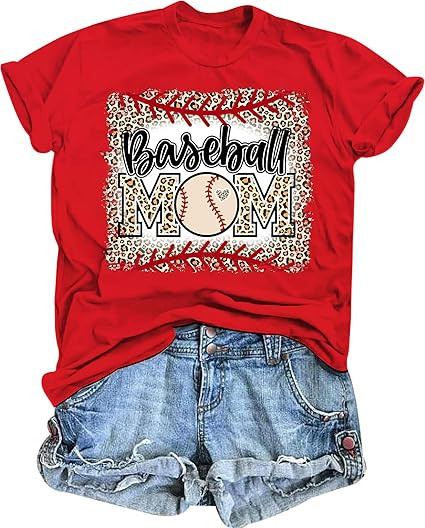 Baseball Shirt Women Baseball Mom Shirts Funny Mama Baseball Splatter Graphic Tshirt Team Game Da... | Amazon (US)