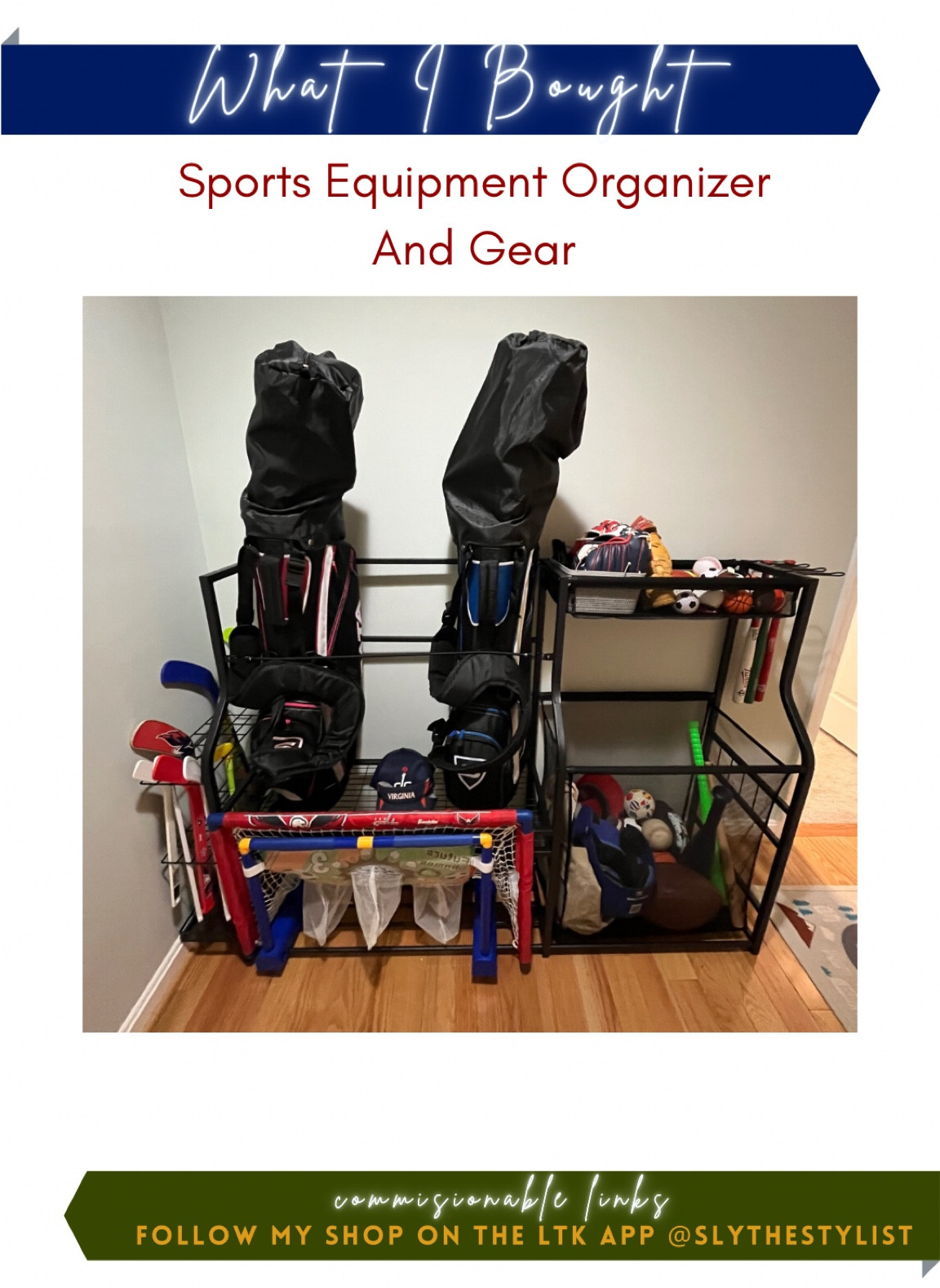 Sports and fitness equipment organizer from Amazon!

Fits up to 3 golf club bags. Can be put on casters as well for ease of moving. Garage storage, basement storage, storage room organizer. Easy to put together.

#LTKKids #LTKFamily #LTKFitness