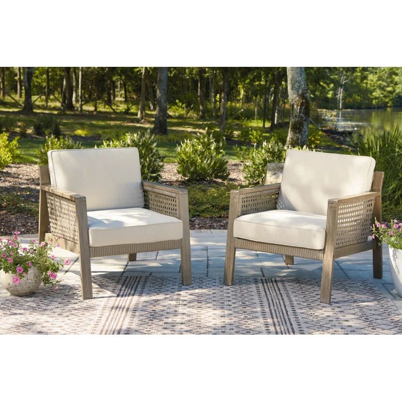 Barn Cove Patio Chair with Cushions (Set of 2) | Wayfair North America