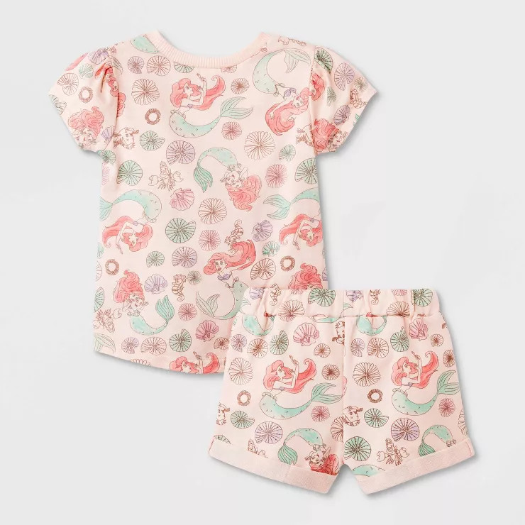 Toddler Girls' Disney Princess Printed Top and Bottom Set - Pink | Target