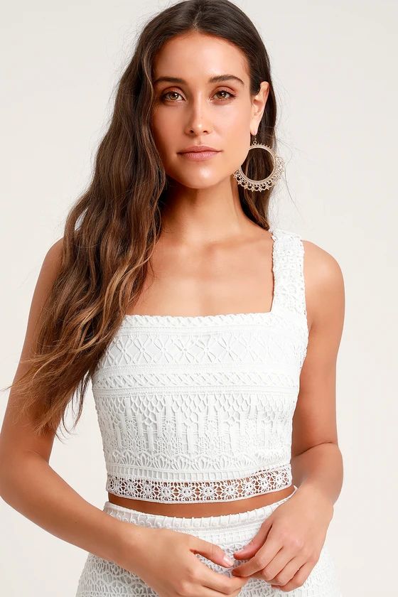 Romance Forever White Crochet Lace Crop Top | Lulus (US)