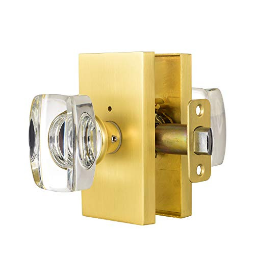 HIEMEY Glass Door Knobs Interior with Lock, Crystal Gold Door Knobs for Bedroom/Bathroom, Privacy Do | Amazon (US)