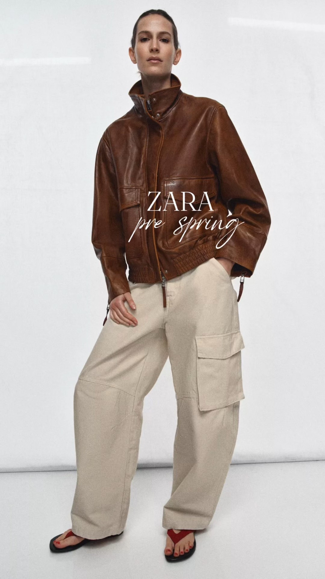 @Zara pre spring arrivals, brown leather jacket, straight leg jeanss

#LTKSeasonal