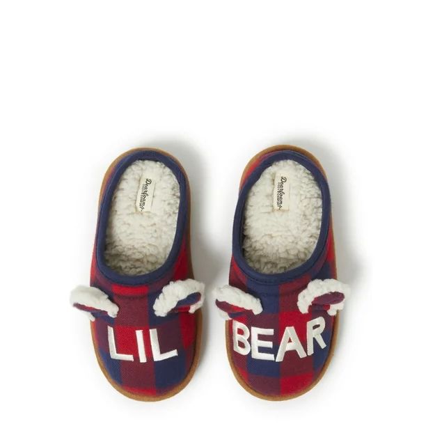 Dearfoams Cozy Comfort Lil Bear Plaid Clog Slippers - Walmart.com | Walmart (US)