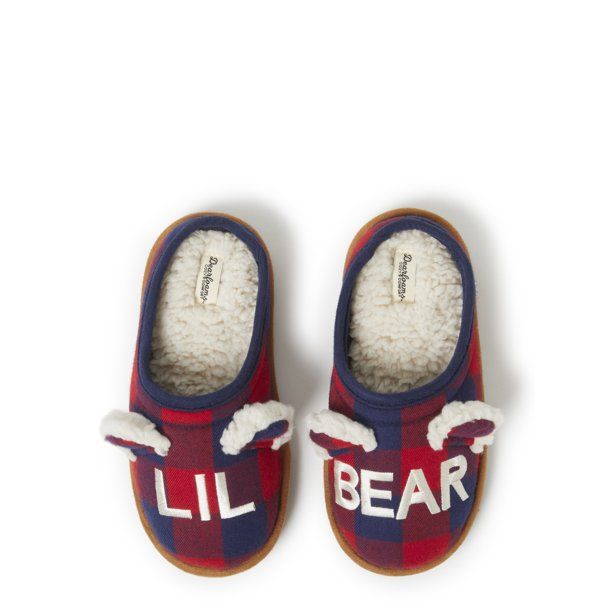 Dearfoams Cozy Comfort Lil Bear Plaid Clog Slippers - Walmart.com | Walmart (US)