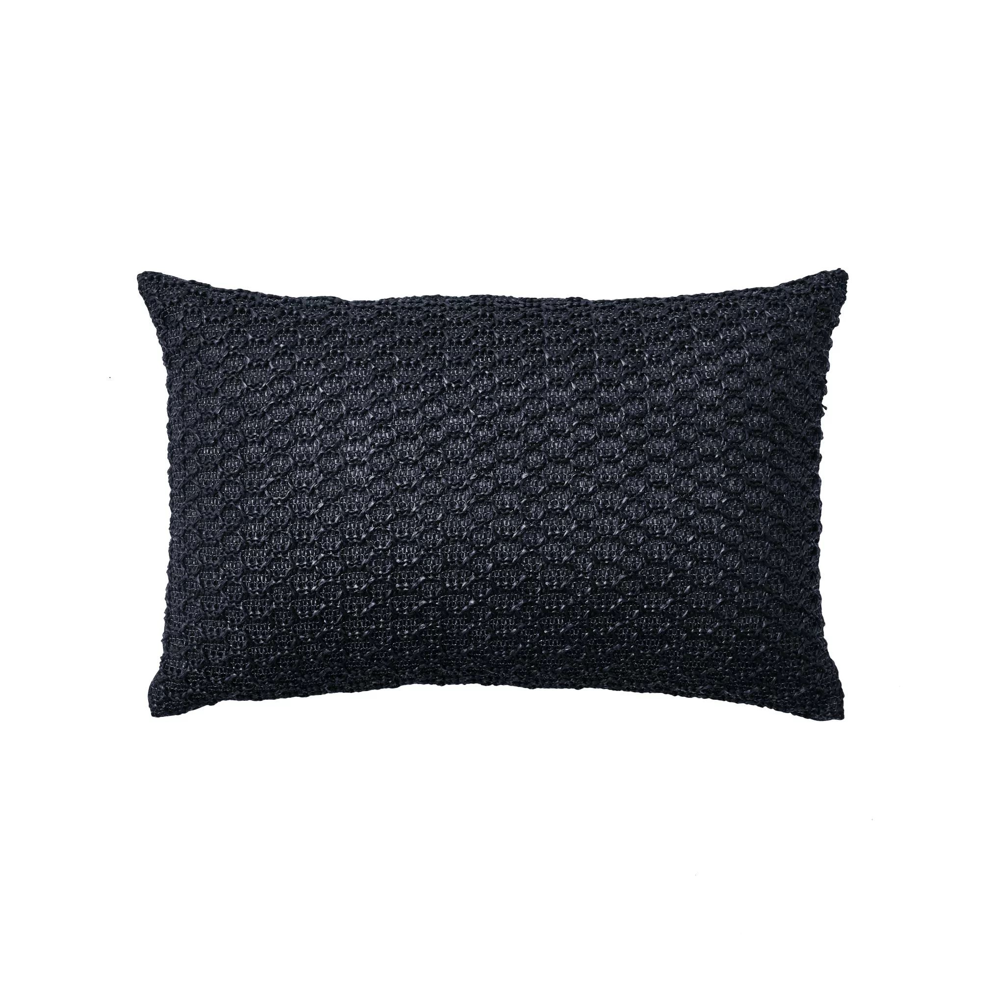 Better Homes & Gardens 13" x 19", Solid Hermosa Oblong Outdoor Toss Pillow, Black, Single Pillow | Walmart (US)