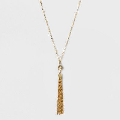Fireball and Tassel Long Necklace - A New Day™ Gold | Target