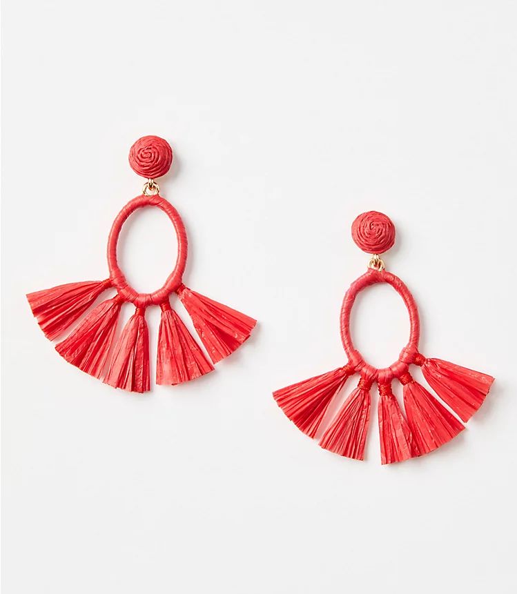 Raffia Fan Statement Earrings | LOFT