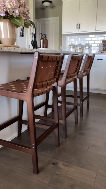 I’ve been on the hunt for barstools that have back support - that look pretty too, and these barstools from Amazon by LUE BONA are exactly what I was looking for! I love the faux leather weave detail, low profile, and the dark brown color that adds some warmth to my island 🤎👏🏻 They are so comfortable and were extremely easy to put together 💪🏻

#LTKVideo #LTKHome