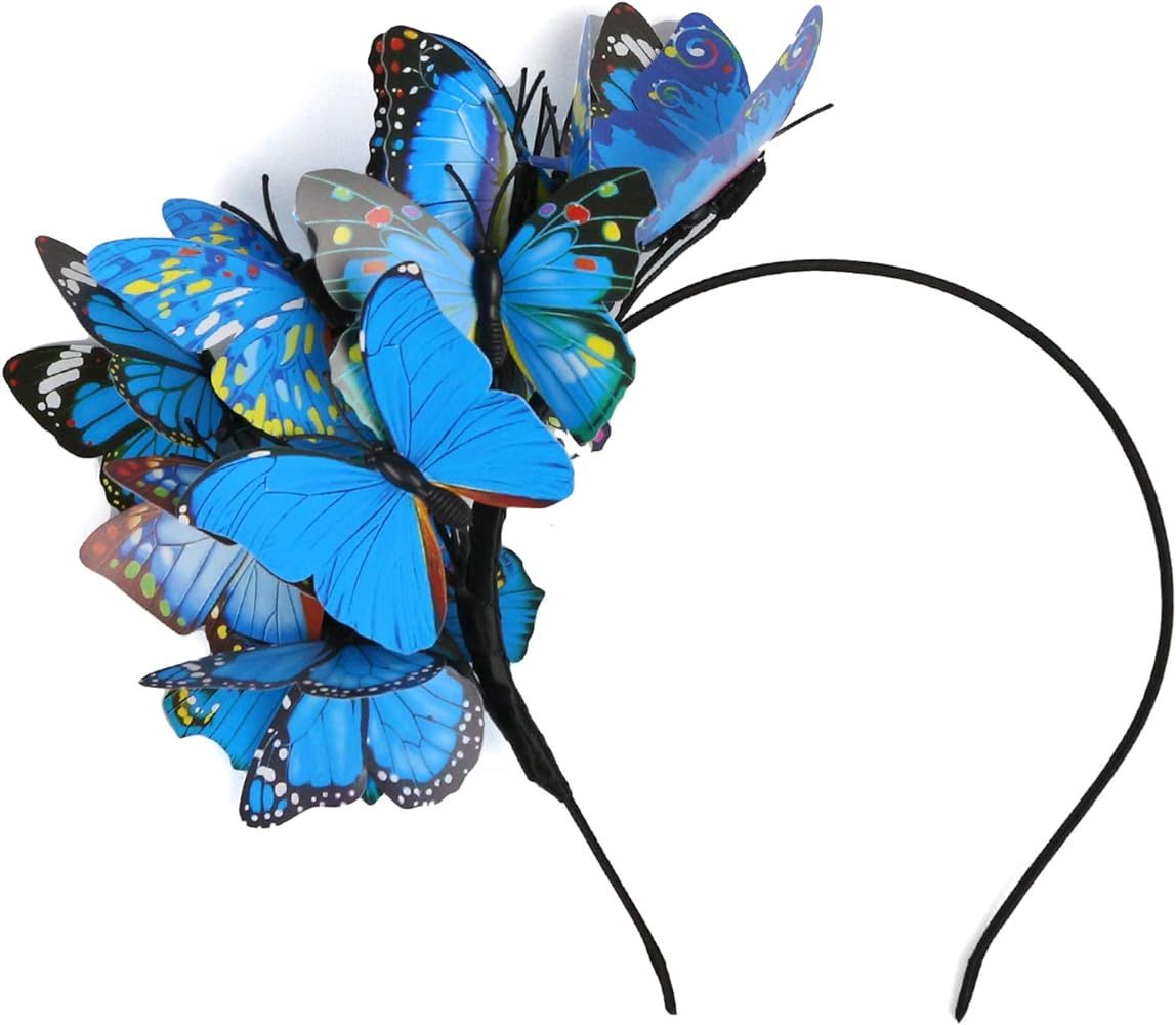 Coucoland Butterfly Fascinator Hat Monarch Butterfly Headband Crown Tea Party Halloween Costume H... | Amazon (US)