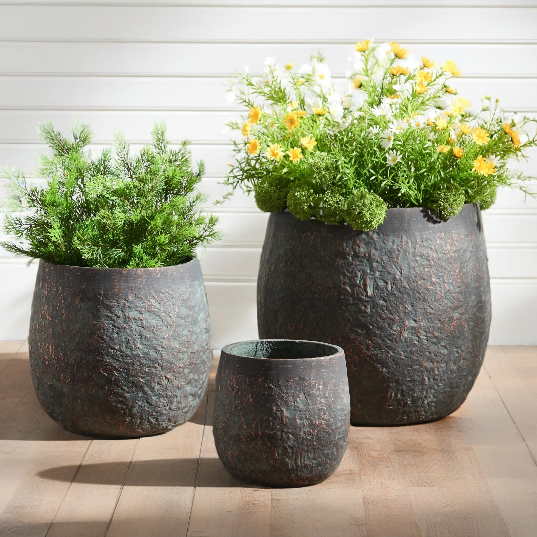 Weathered Concrete Tall Planter | Wayfair North America