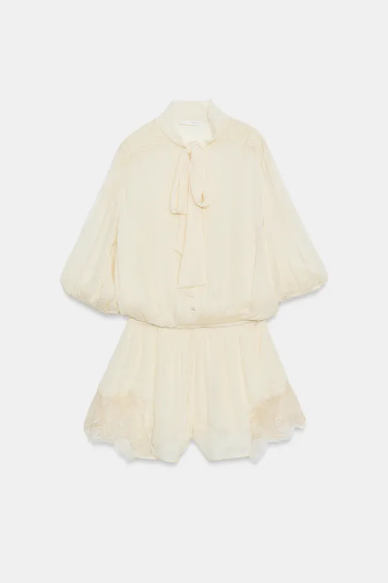 ZW COLLECTION LACE PLAYSUIT | Zara US