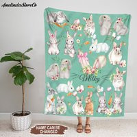 Easter Bunny Blanket, Rabbit Sherpa Fleece Baby Gift, Newborn Gifts | Etsy (US)