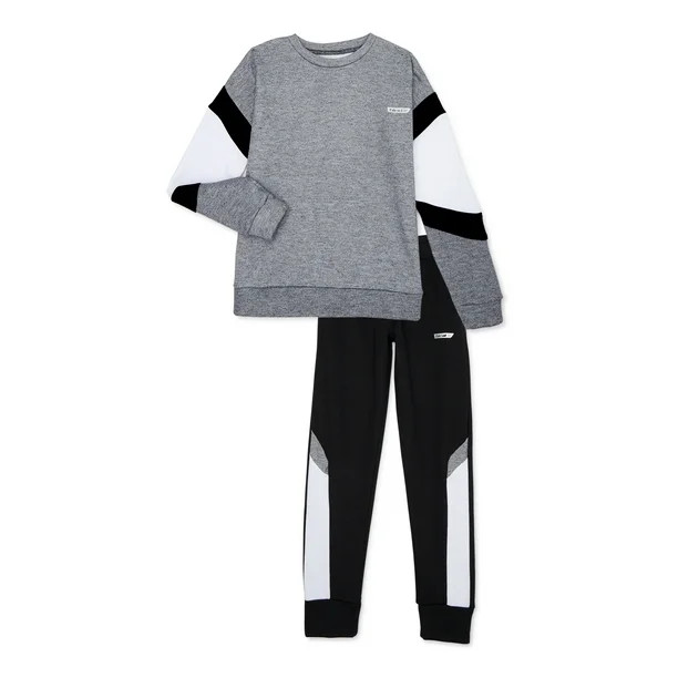 Hind Boys Crew Neck Sweatshirt and Fleece Joggers 2-Piece Active Set, Sizes 4-20 | Walmart (US)