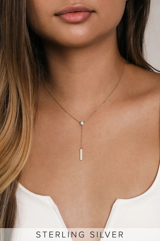 Unforgettable Gold Rhinestone Drop Necklace | Lulus (US)