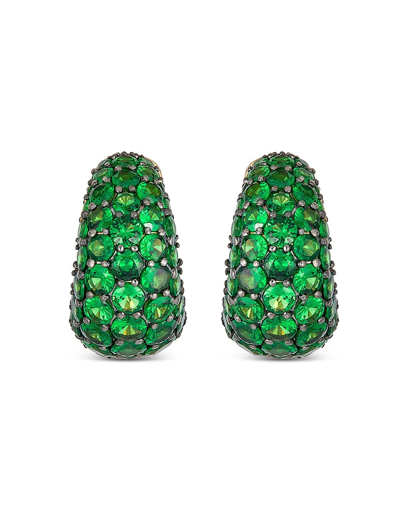 Piranesi 18K Yellow Gold Dome Huggie Hoop Earrings with Green Tsavorite Garnets | Bloomingdale's (US)
