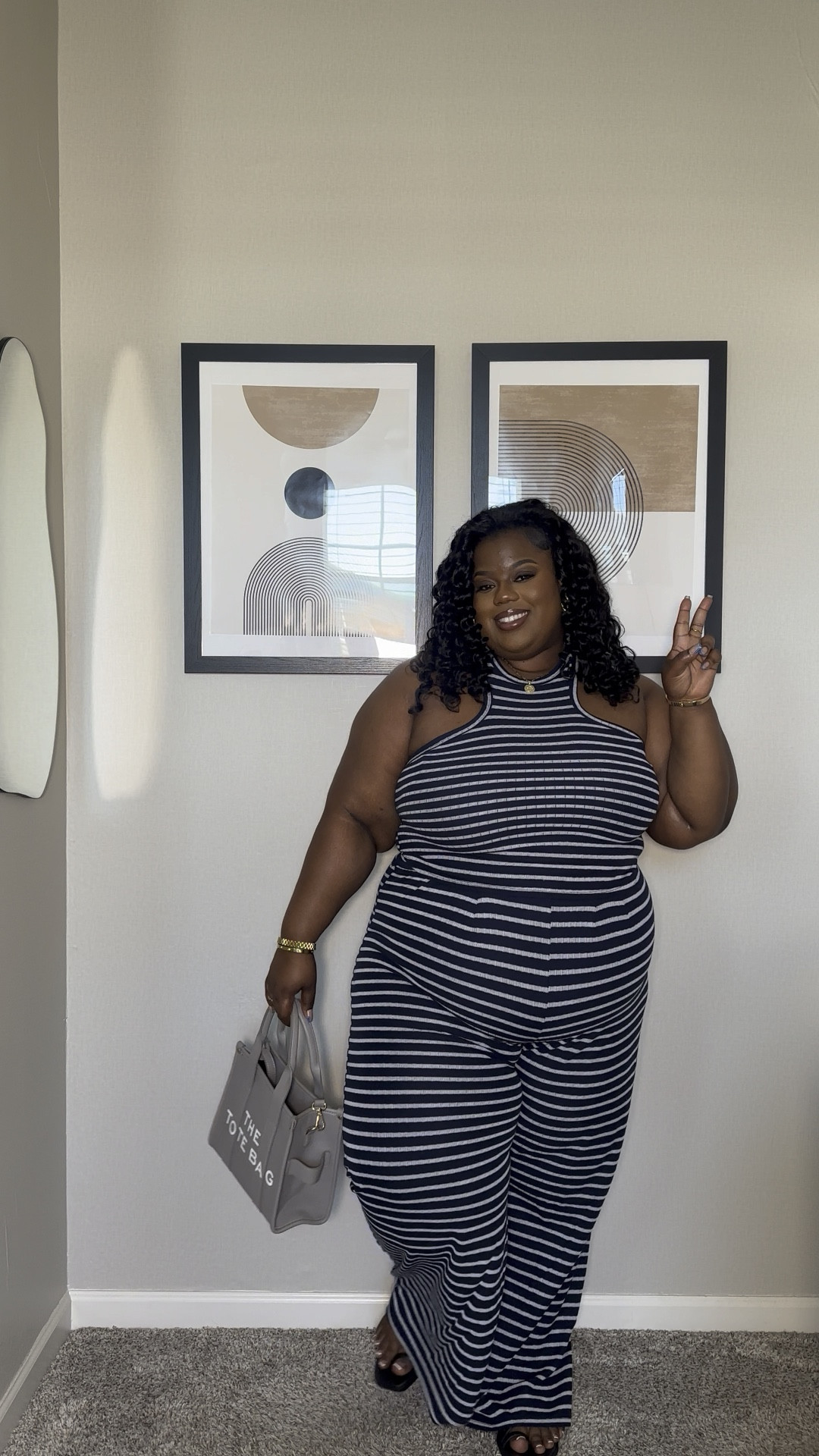 Two piece set is from Fashion Nova in a size 3X “Always into me Striped Pant Set”
Crocs are in a size 11