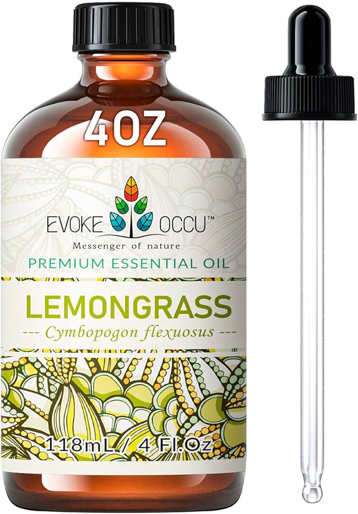 Lemongrass Essential Oil 4 Oz, Pure Lemongrass Oil for Diffuser Skin Massage Candle Soap Making- ... | Amazon (US)