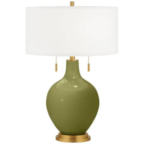 Toby Brass Accents and Rural Green Table Lamp | Lamps Plus