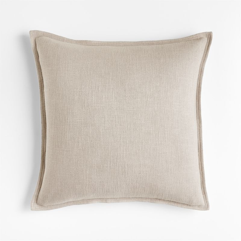 Light Grey 20"x20" Organic Laundered Linen Throw Pillow Cover + Reviews | Crate & Barrel | Crate & Barrel