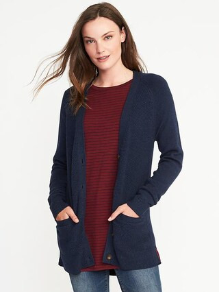 Old Navy Womens Textured-Stitch Boyfriend Cardi For Women Navy Heather Size XXL | Old Navy US