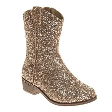 Kensie Girl Glittery Western Boots. (Little Kids Big Kids) Rose Gold Glitter 1 | Walmart (US)