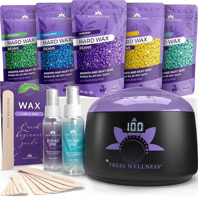 Tress Wellness Waxing Kit for Brazilian Wax - Easy to Use - For Sensitive Skin - Digital Display,... | Amazon (US)