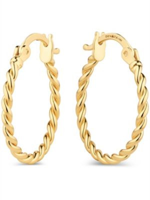 Devata Twisted Rope Hoop Earrings in 14K Gold - Gold | Macy's