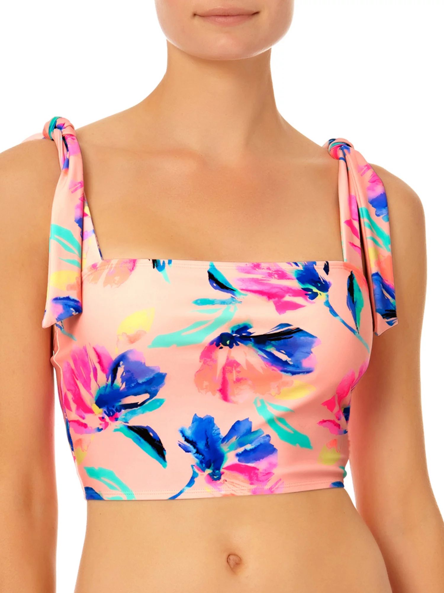 No Boundaries Juniors' Shoulder Tie Bralette Bikini Swim Top | Walmart (US)