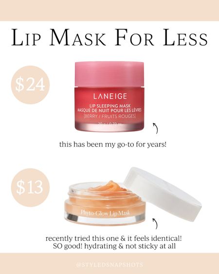 The laneige lip mask has been my go-to for years, but just tried a new one that feels almost identical for $10 less! It’s hydrating & not sticky at all 

#LTKbeauty #LTKfindsunder50