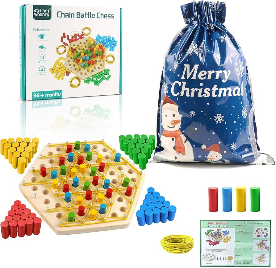 Chain Triangle Chess Board Game, 2 Players for Family Night Games, Chain Chess Desktop Puzzle Str... | Amazon (US)