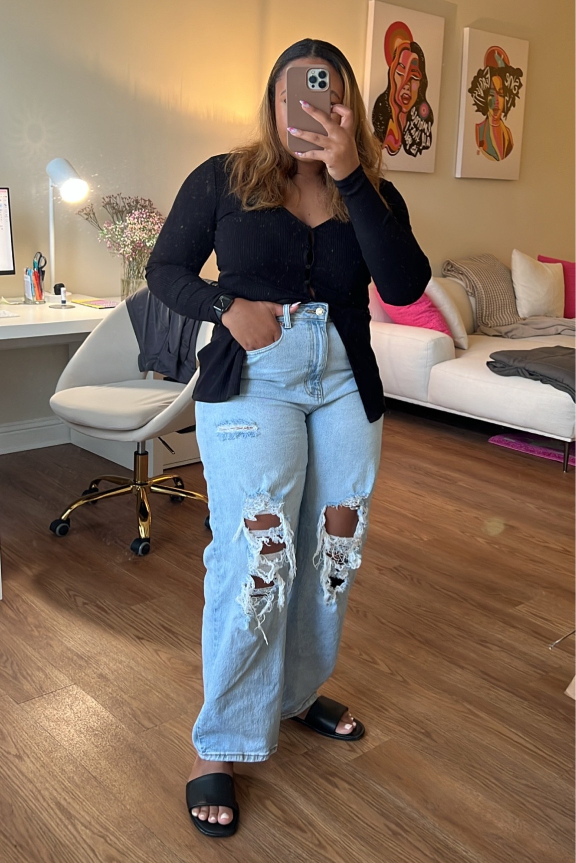 Abercrombie curve love jean dupes, Abercrombie curve love jeans, fall outfits, fall fashion, fall style, curvy girl fall fashion, midsize fall fashion 