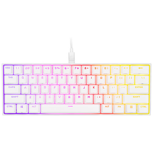Corsair K65 Mini Backlit Mechanical Cherry MX Speed RGB Silver Gaming Keyboard - White - English | Best Buy Canada