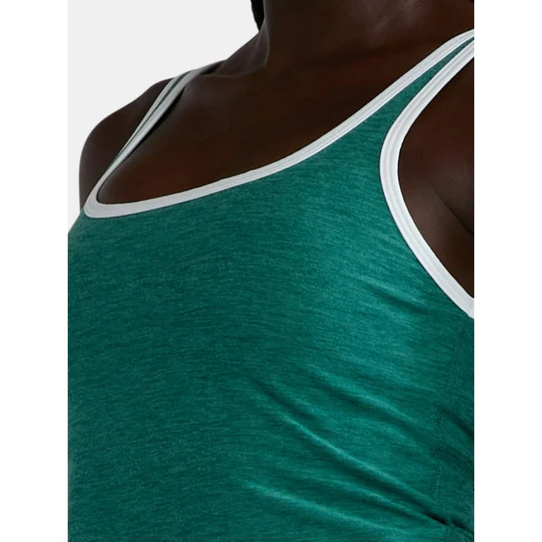 Athletic Works Women's and Women's Plus ButterCore Tipped Tank Bra, Sizes XS-4X - Walmart.com | Walmart (US)