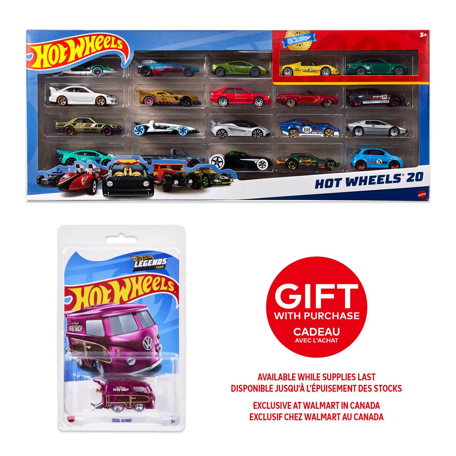 Hot Wheels Set of 20 Toy Sports & Race Cars in 1:64 Scale, Collectible Vehicles (Styles May Vary)... | Walmart (CA)